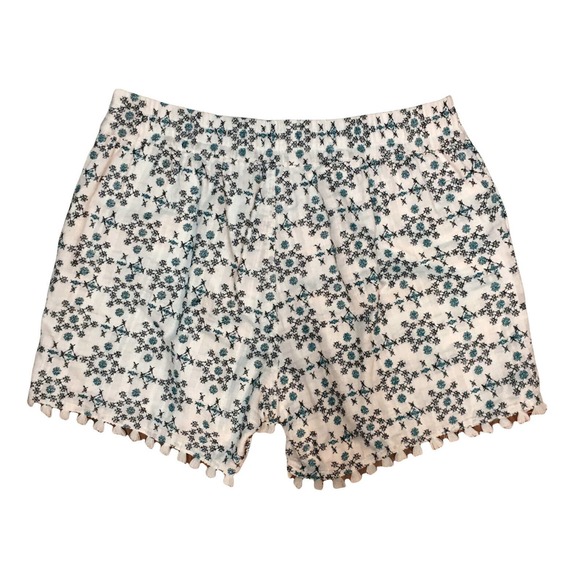 Bob Timberlake Women's sz Med embroidered white blue tassel fringe shorts 4" - Picture 9 of 9